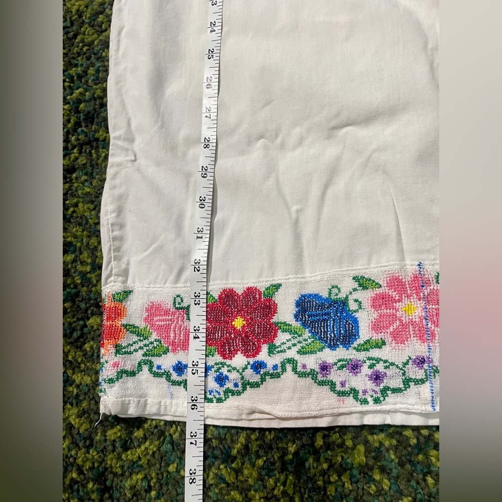 Vintage Handmade Embroidered Sack Dress Floral - Women’s Size Medium - Picture 5 of 9
